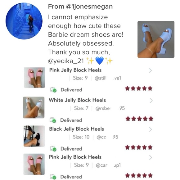 Blue Jelly Block Heels - Picture 10 of 12